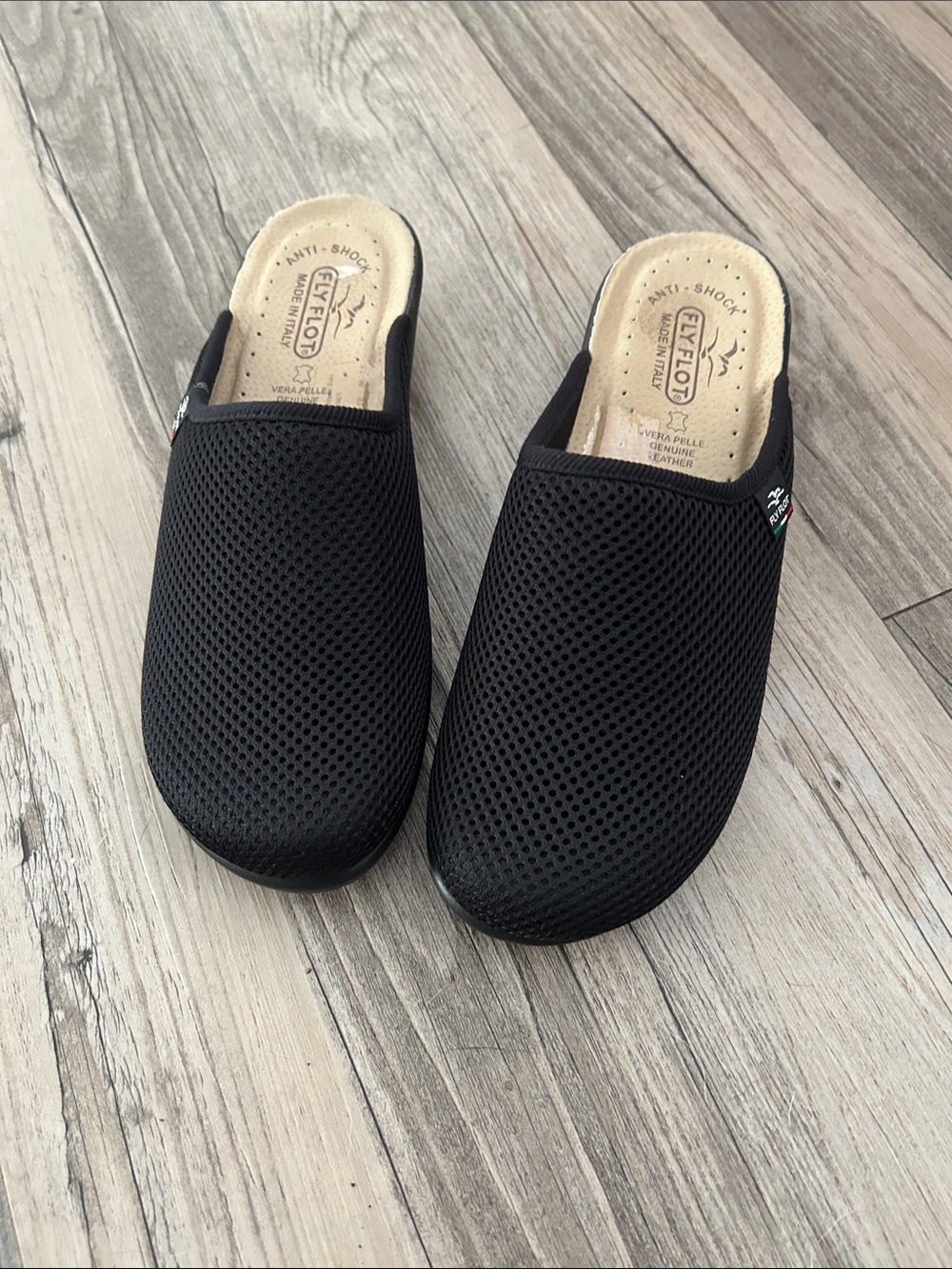 Eyefold Women’s Black Mesh Slip-On Mules